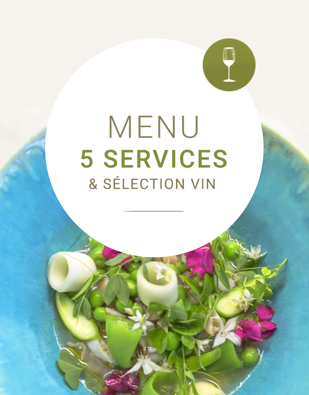 Menu 5 services avec 3 vins