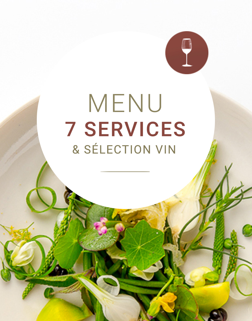 Menu 7 services avec 5 vins